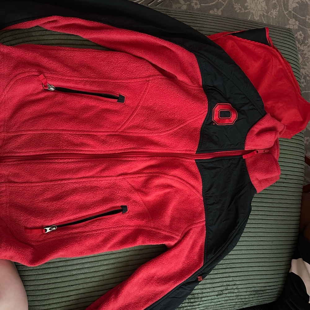 Columbia Red and Black Fleece Jacket